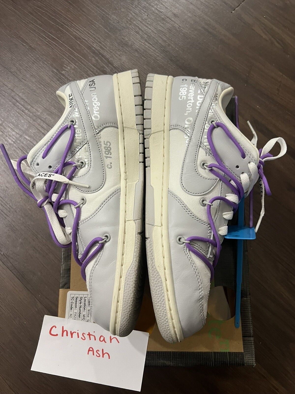 OFF WHITE X NIKE Taglia 10 Nike Off White x Dunk Low lotto 47 di 50