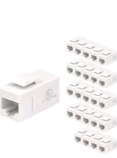 25 Pack Rj45 Coupler Cat6 Keystone Jack Inline Coupler Female to Female Insert