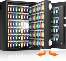 200 Keys Fireproof Key Safe with Hook Plates and Key Tags, Anti-Theft Key Lock B