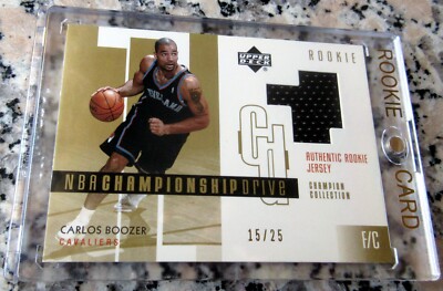 CARLOS BOOZER 2002 UD NBA Championship Drive GOLD SP Rookie RC Jersey 15/25 Duke