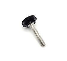 10-24 x 1" Knurled Thumb Screw Bolts Black Round Clamping Knob 10 304 Stainless