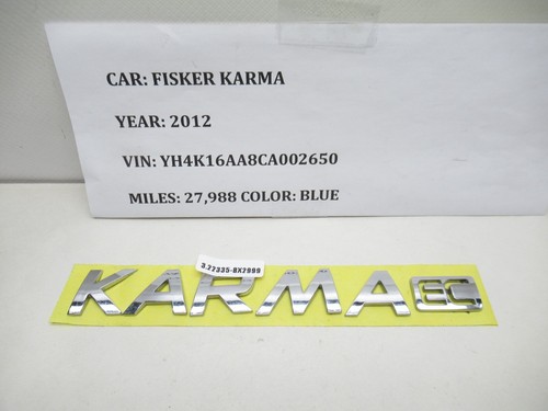 2012 Fisker Karma Badge Karma EC C131179205000 OEM - Picture 2 of 5