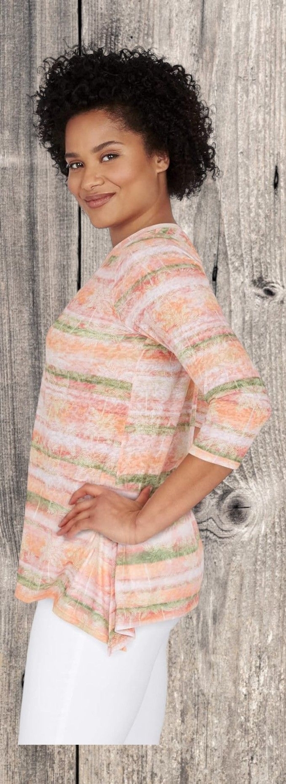 Ruby Rd Embellished Tropical Multicolor Stripe Bu… - image 8