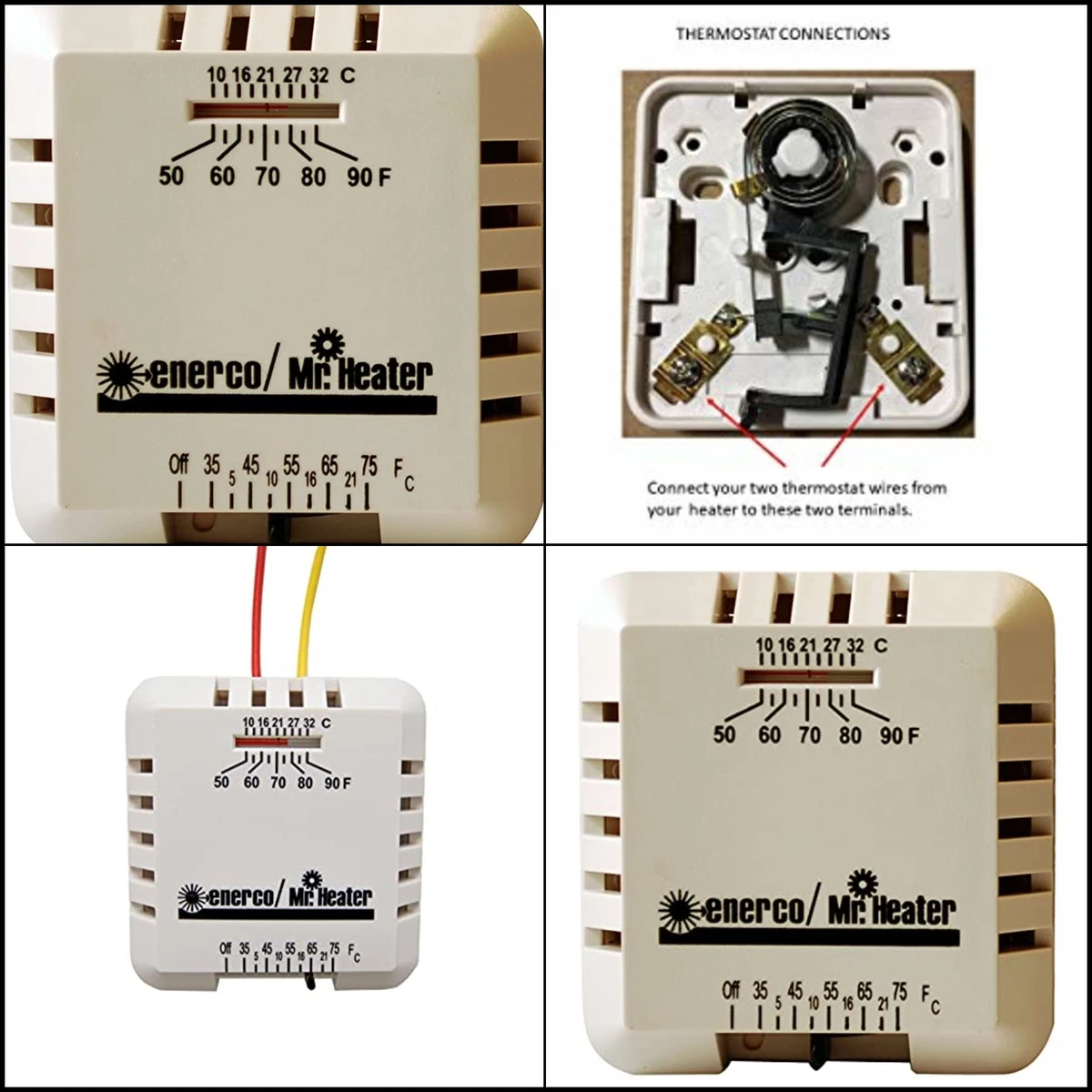 Thermostat for Heater,Tan,Small,Mounts in Minutes,Simple 2-wire System.  89301103597 | eBay