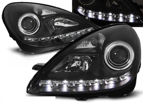 Scheinwerfer Paar Mercedes SLK R171 04-11 Daylight LED Schwarz-image