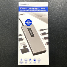 Vivitar 10-in-1 USB-C Hub HDMI USB 3.0 SD/MicroSD Gray VIVRW7325