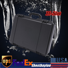 Watch Case for 15 Watches Collectors Display Storage Briefcase Watch Storage Box