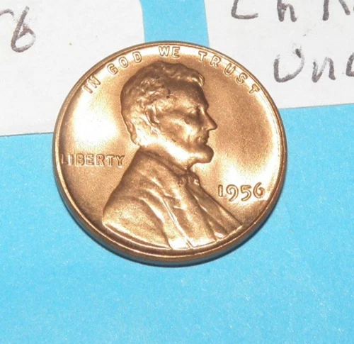 1956         LINCOLN WHEAT CENT   CHOICE RED UNCIRCULATED  #2