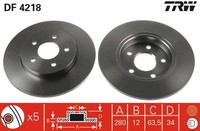 2X Bremsscheibe TRW DF4218 FüR Ford Mondeo Jaguar Type BWY X400 B5Y 3 B4Y 16V 1