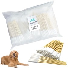 Dog Ear Swabs Bulk Pack 800 Count   6 Inch Bamboo Cotton Swabs for Dogs  Cat...