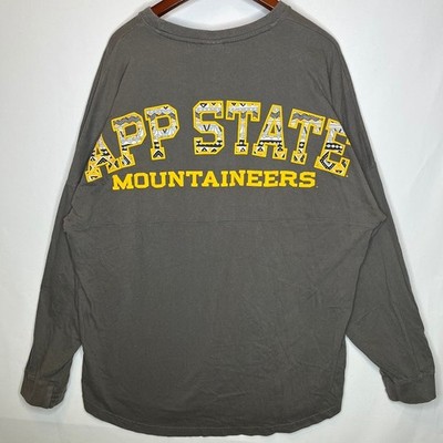 Pressbox App State Mountaineers Spirit Jersey Long Sleeve Tee XL Gray