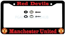 License Plate Frame, Metal, Vinyl Letters & Logos MANCHESTER UNITED RED DEVIL