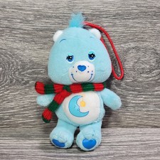 Vintage 2005 Care Bears Bedtime Bear Plush Ornament Blue Moon Scarf Christmas