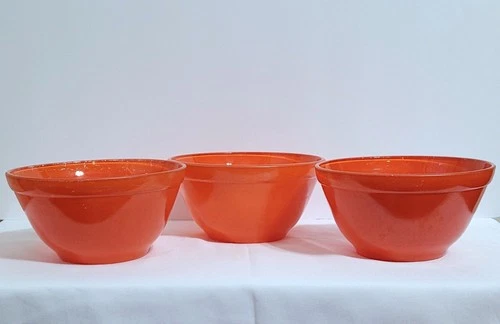 Vintage Anchor Hocking Fire King Rainbow Collection Set Of 3 Soup Bowls 2.75”H