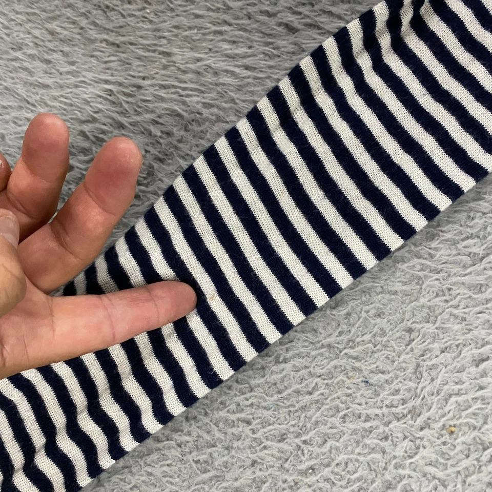 Jenni Kayne 上衣女式小号针织条纹毛衣粘纤羊绒白色黑色 — 第 4/4 张图片