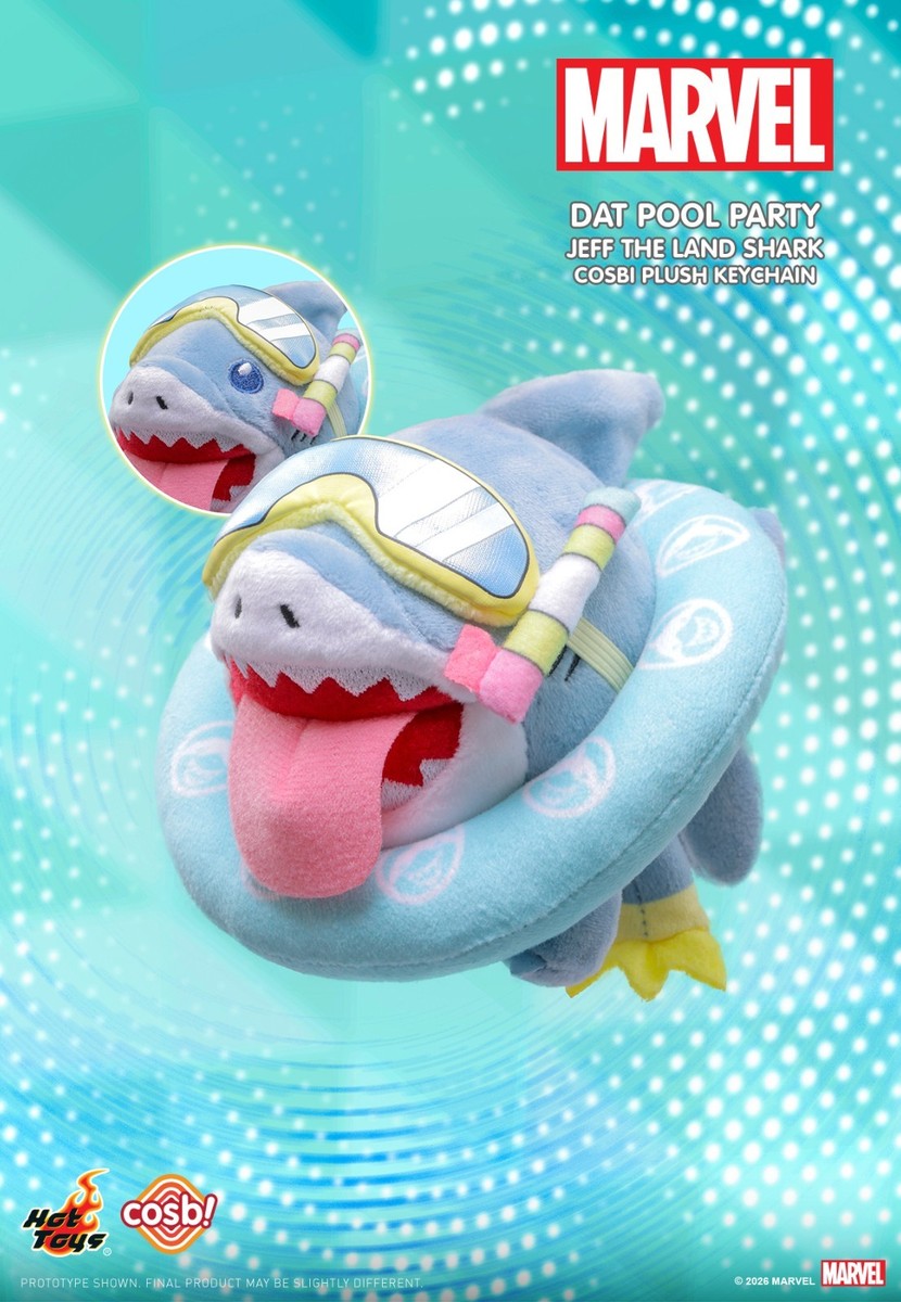 HOT TOYS Marvel Jeff the Land Shark COSBI Series Plush Keychain