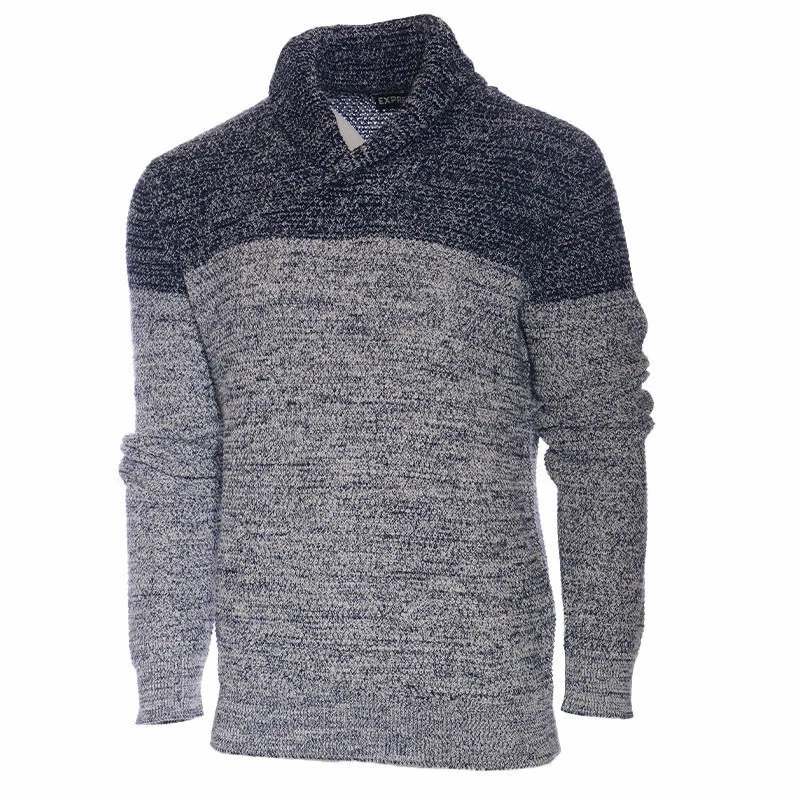 Mens Winter New Jumper Shawl Neck Knitwear Top Thick Pullover Mens Sweater XS-XL - Image 2 of 4