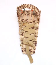 California MONO Baby Doll Native American Papoose Cradleboard Woven Basket 7.75"