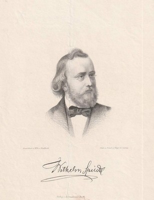 c1850 Wilhelm Speidel Musiker Stuttgarter Musikschule Stahlstich-Porträt