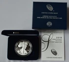 2018-W U.S. Mint American Eagle 1 ounce Silver Proof Coin in OGP with COA