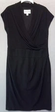 Julian Taylor Black Cocktail Dress Sz 10 Retro 90's Party Classic Office Formal