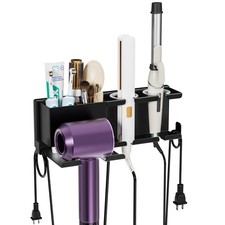 Hair Dryer Holder, Wall Mounted, Black