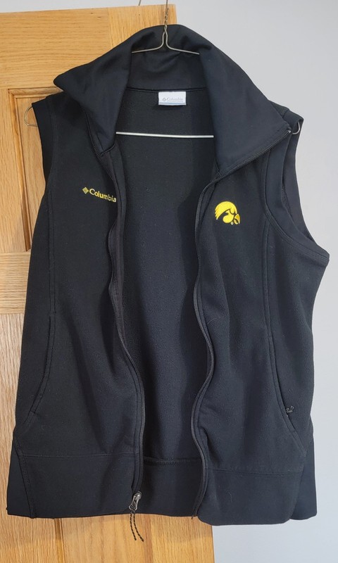 Columbia Womens Iowa Hawkeye Full Zip Fleece Vest Size Large 