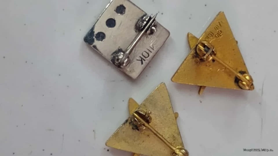 10K золото NAA Северной Америки авиации птицы службы булавки / 1943 Серебряный вырез монета - Изображение 3 из 4