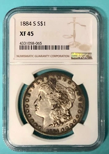 1884 S Morgan Silver Dollar ~ San Francisco Mint ~ Graded by NGC XF45 ~ Key Date