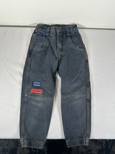 Vintage Y2K Little Levi's Size 6 Kids Sport Jeans Pants Cuffed Blue Elastic