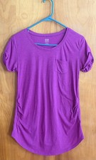 Women's Size Medium ANA Maternity SOHO Pocket Tee Short Sleeve Ruched Sides