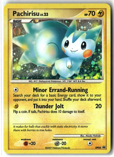 2007 Pachirisu ⭐️ DP04 Holo Diamond and Pearl Promo Pokemon NM Front/LP Back
