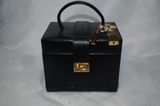 Luxury Jewellery Travel Case - Black with Gold Lock & Keys - Excellent Condition