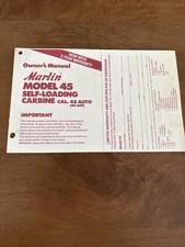 Original Marlin 45 Auto Self Loading Carbine Owners Manual Nice 491 - Scarce