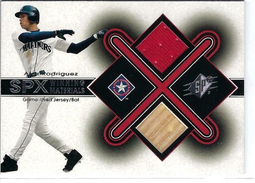 2001 SPx: ALEX RODRIGUEZ Game Used Jersey & Bat SPx Combo Winning Materials!