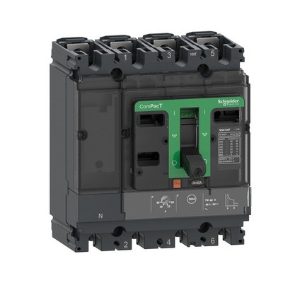 Schneider C25F4TM200C - NSX250F 36kA AC 4P4D 200A TMD 50 °C