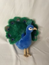 12 FAO Schwarz Peacock Plush Bird Stuffed Animal Toy Schwartz Blue Green