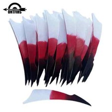 36Pcs 4Inch Arrows Fletches Natural Turkey Feathers Stings Color Gradient RW LW