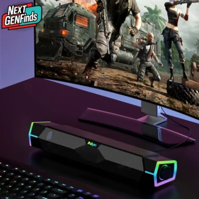 4D Computer Speakers Bluetooth 5.0 Wired Soundbar Stereo Subwoofer