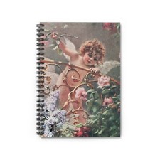 Cherub With Flowers By Makovsky Spiral Notebook - Ruled Line for Creative Minds
