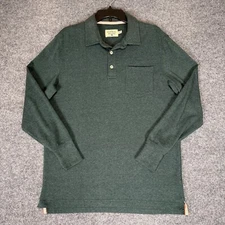 The Normal Brand Long Sleeve Polo Shirt Pocket Casual Green Mens Size M