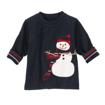 T-shirt Bébé Gymboree Motif Bonhomme De Neige - Double Manches - Taille 3-6 Mois - Neuf Avec étiquette