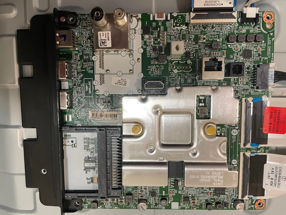 LG 43UQ75006LF FULL SET OF INTERNAL BOARDS, MANI, POWER AND ALL RIBBON CABLES. - Image 2 of 4