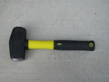 3lb. Drilling Hammer W/ Fiberglass Handle! Shock Absorbent Rubber Grip! New! 