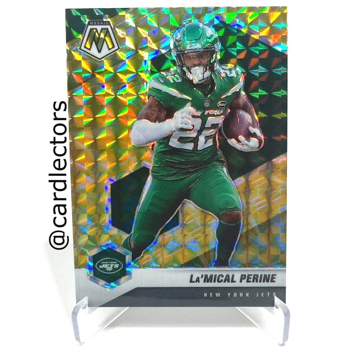 2021 Panini Mosaic Football La'MICAL PERINE #157 Reactive Yellow