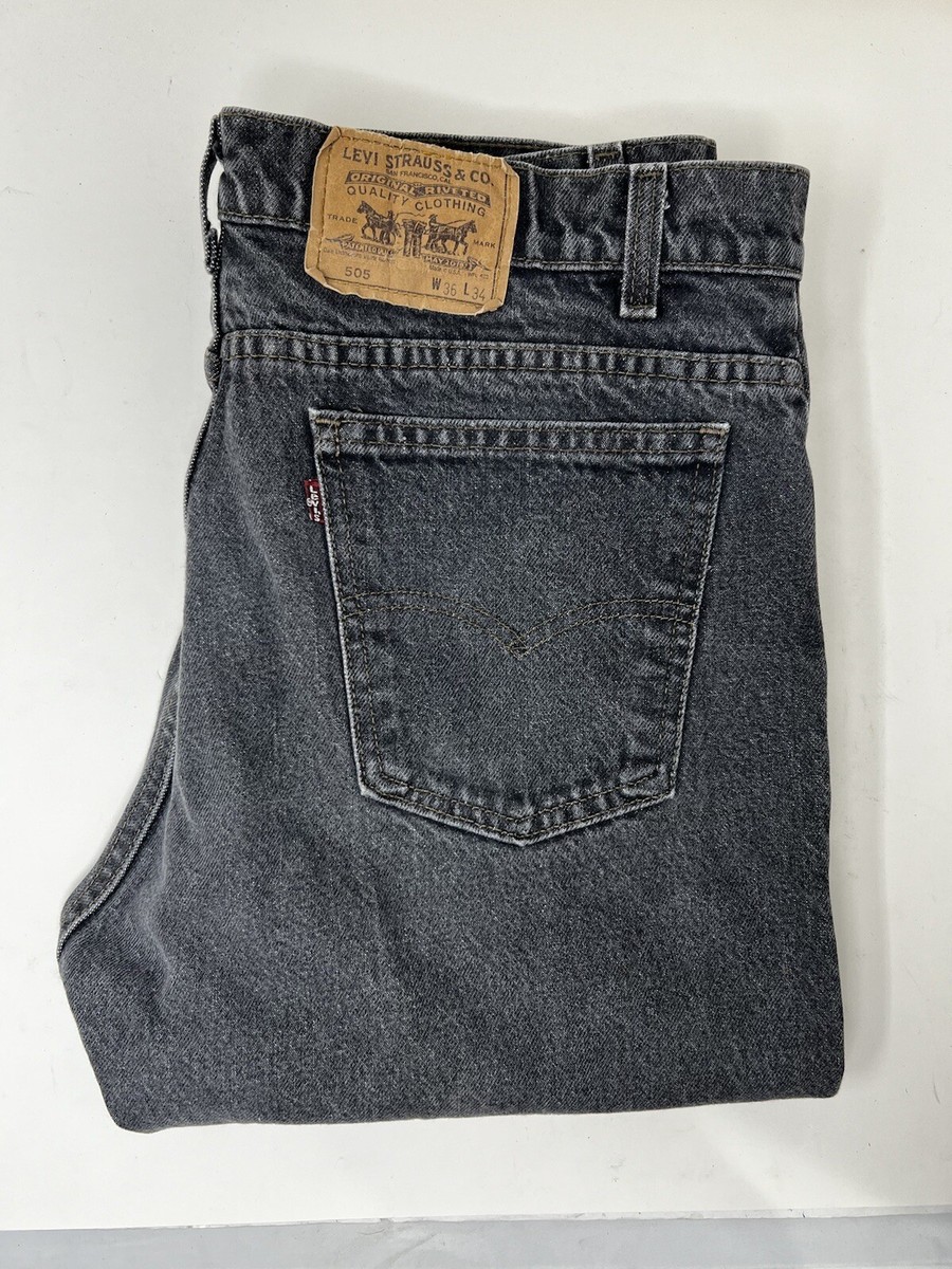 Vintage 90's Levis Men'sJeans 505 Straight Leg Black Denim