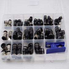 37pcs Quick Connect Air Hose Fitting Kit 1/4" 3/8" 1/2" Push to Connect Fitting