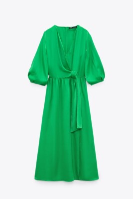 NWT ZARA KNOTTED SATIN EFFECT DRESS GREEN - REF. 2298/096 | eBay NWT ZARA KNOTTED SATIN EFFECT DRESS GREEN - REF. 2298/096 | eBay