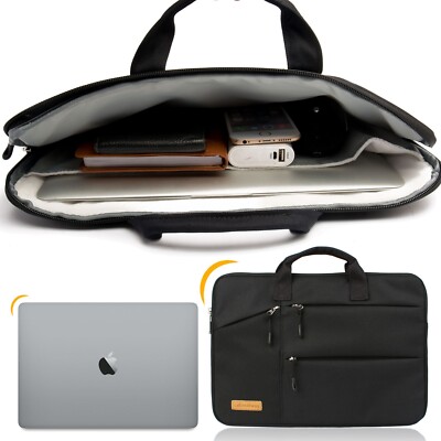 Multi-Pockets Portable Fabric Laptop 14 15 Inch Case Computer Bag For Men/Women