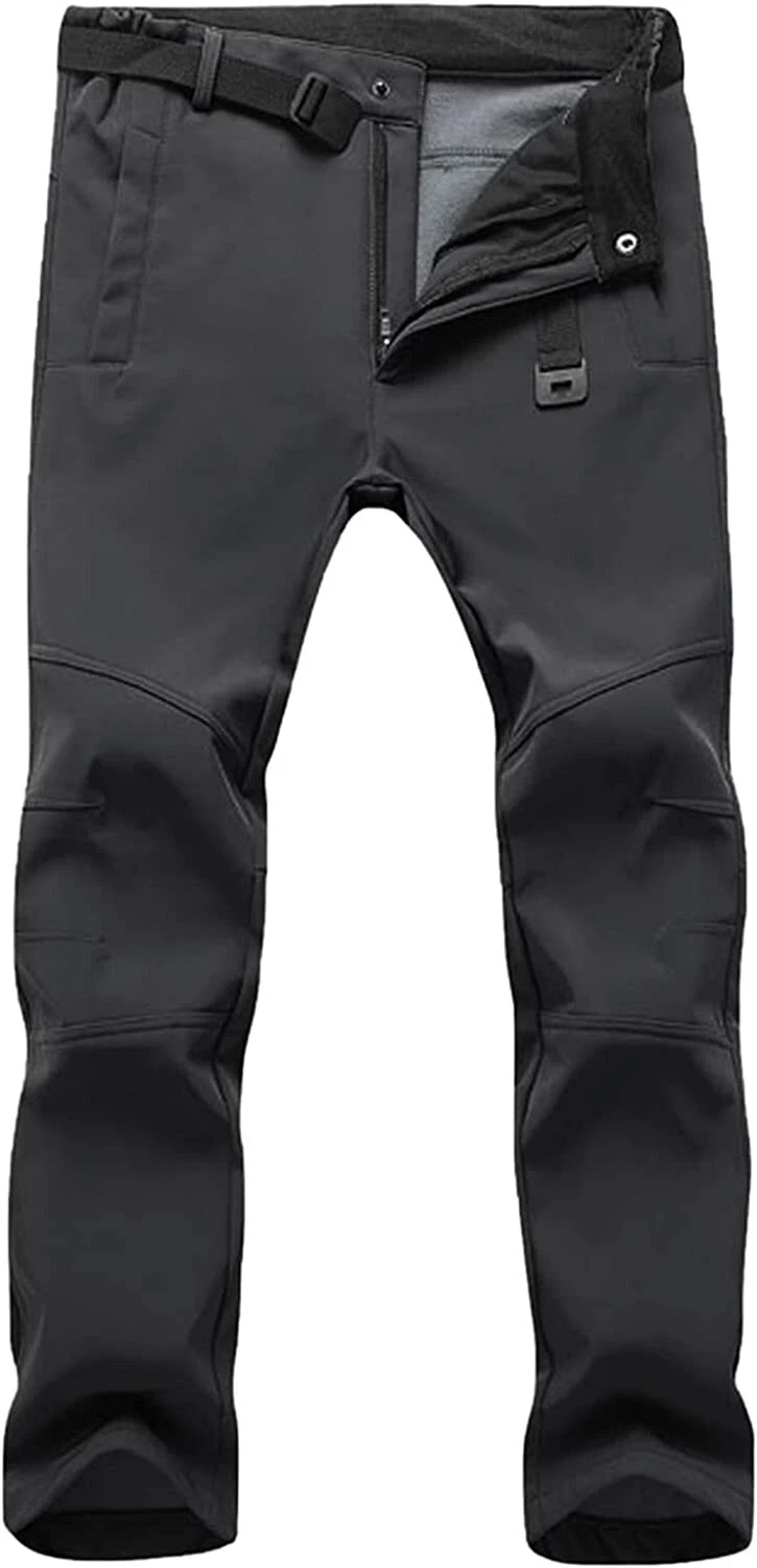 Mens Windproof Waterproof Fleece Lined Trousers Breathable Quick Dry Hiking TSXL